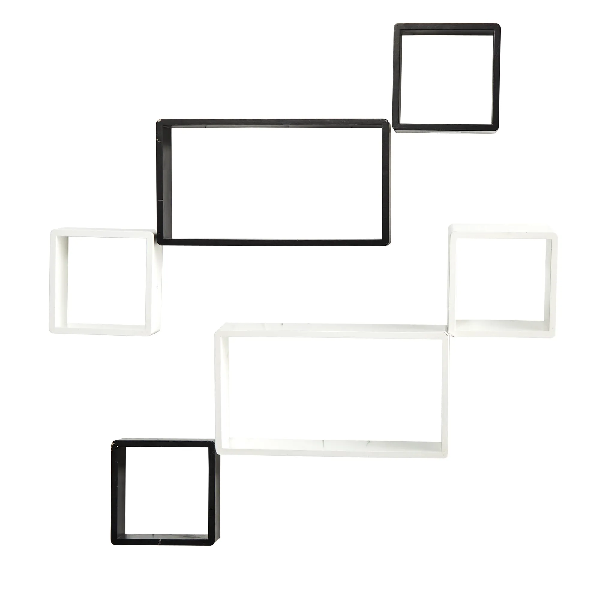 15" Modern Wall Art Decor Floating Shelves (Set of 6)