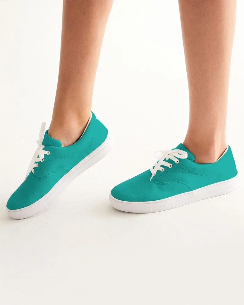 Bright Blue Cool Green Women's Canvas Sneakers | Women's | Bright Pure Blue Cool Green | C100M0Y50K0